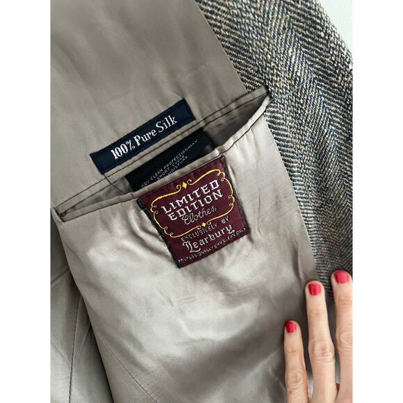 Vintage Burberry’s Silk Suit Jacket Blazer Limited Edition Brown Size 42 JL - Picture 6 of 9